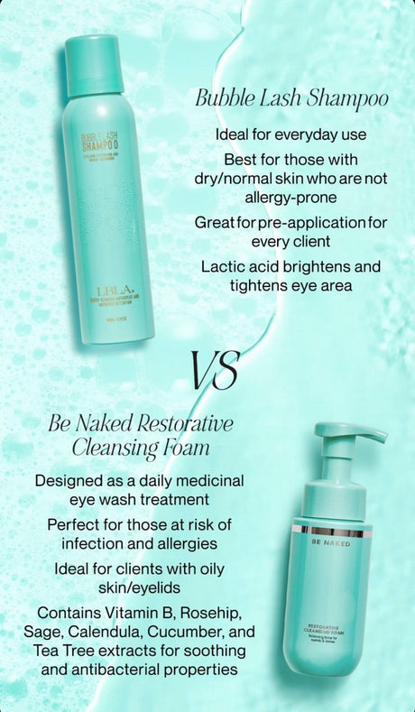 Bubble Lash Shampoo - eyelash extensions and facial cleanser
