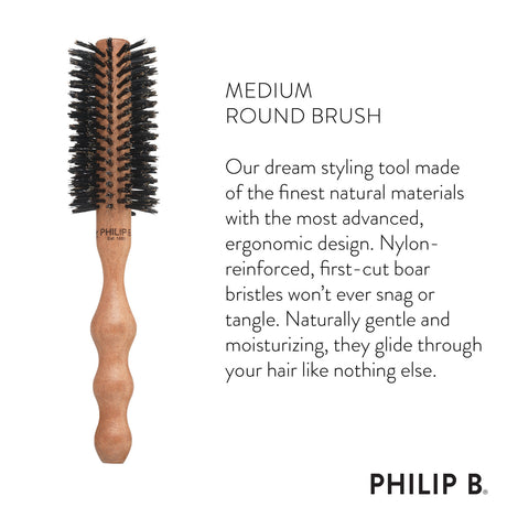 Round Hairbrush Medium, with duster bag.